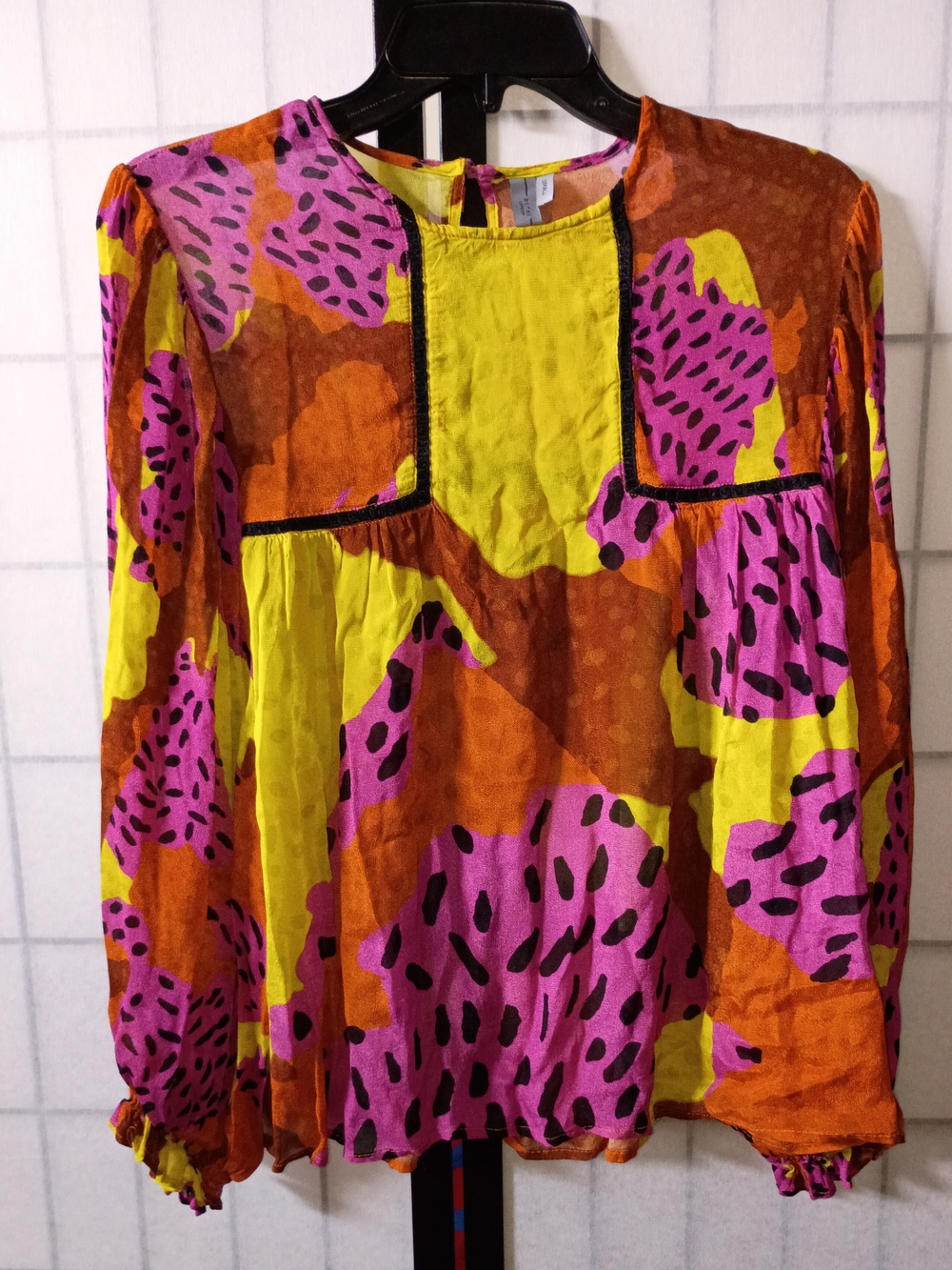 Blank London Vibrant Multicolor Long-Sleeve Blouse - Pink, Yellow & Orange